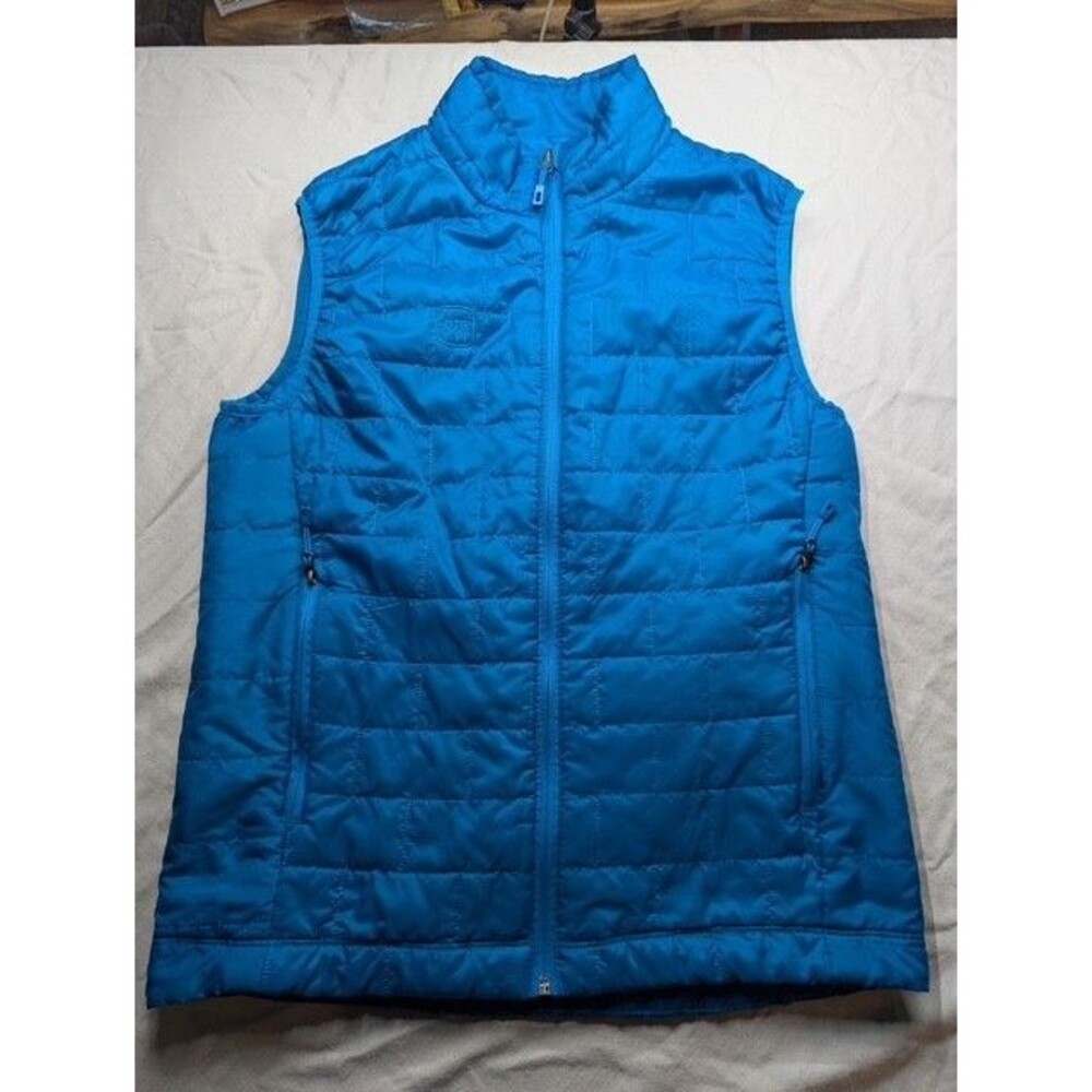 OTB One Tough Brand Mens S Blue Quilted Puffer Vest Full Zip Lightweight Y2K